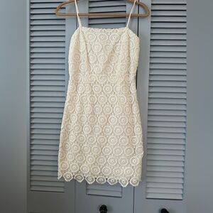 Trina Turk white crocheted dress